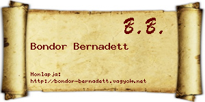Bondor Bernadett névjegykártya